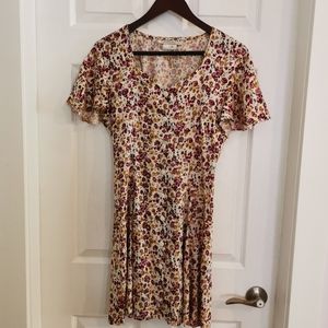 90s button down Floral dress